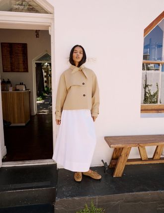 Nobody's Child White Poplin Midi Skirt