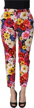 Dolce & Gabbana Tapered Broeken - Dames - Slim Fit Broeken - Veelkleurig - S - Katoen - Broeken