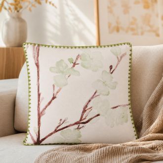 KASANOVA Cuscino divano 45x45 cm fiori verdi