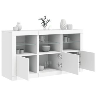 Berkfield Home Sideboard with LED Lights White 123x37x67 cm | Size: 123 x 37 x 67 cm