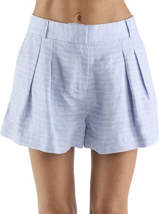 Ramy Brook Winifred Textured Linen Mini Short In Blue Bazaar