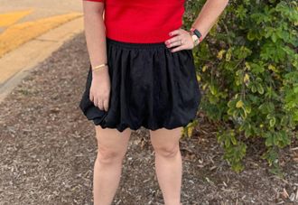 Pinch Design Bubble Hem Mini Skirt In Black