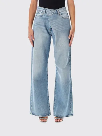 Frame Denim Jeans The Loose baggy a vita alta con gamba larga in denim di cotone
