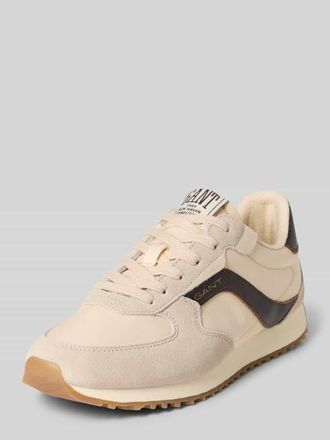 GANT Sneaker aus Leder-Mix mit Logo-Detail Modell Beja in Beige, Gr&ouml;&szlig;e 37