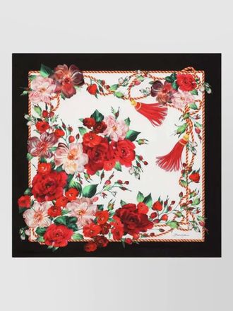 Dolce & Gabbana square floral foulard tassel detail scarf