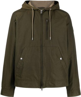Woolrich Lobster zip-up hooded jacket - men - Cotton/Cotton/Polyamide - L - Green