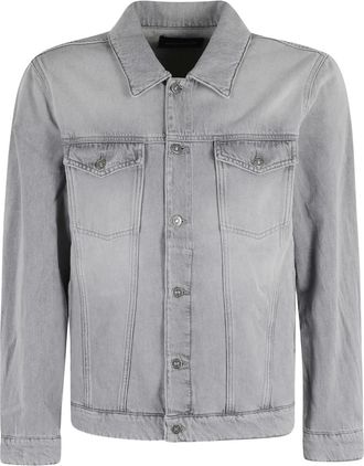 Dondup spread-collar denim jacket - men - Cotton - 50 - Grey