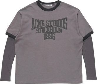 Acne Studios Camiseta Gr&aacute;fica en Capas - Tops - Mujer - P&uacute;rpura - M
