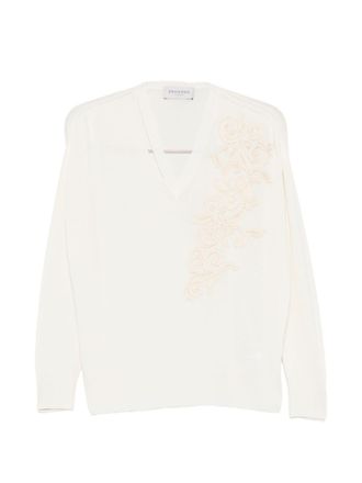 Ermanno Scervino Womens Embroidered Cotton Sweater