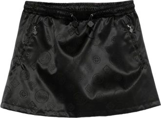 Casablanca Minirok met Trekkoord en Patroon - Dames - Korte rokken - Zwart - XS - Rokken
