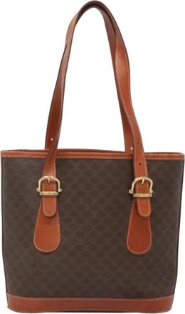 Celine Macadam Brown Canvas Shoulder Bag (Pre-Owned)
