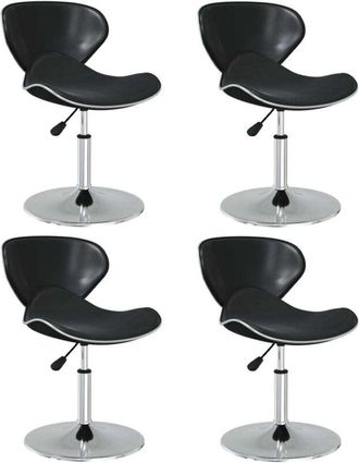vidaXL Sillas De Comedor 4 Unidades Cuero Sint&eacute;tico Negro Vidaxl