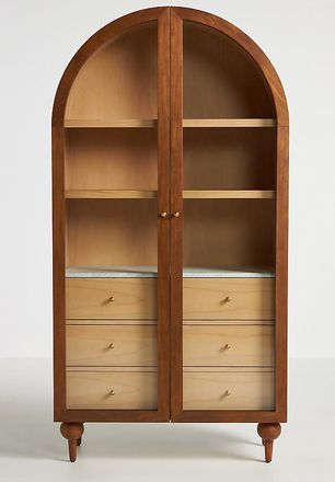 Anthropologie The Fern Marble Top Three-Drawer Storage Cabinet