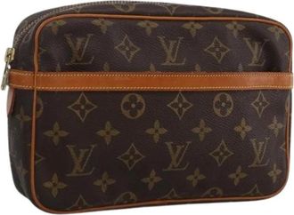 Louis Vuitton Pre-owned Vintage Monogram Clutch Tas - Dames - Vintage Clutch - Bruin - ONE Size - Leer - Vintage