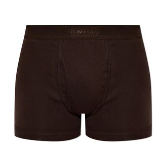 Tom Ford Ondergoed, Heren, Bruin, XL, Katoen, Katoenen Boxer Briefs met Logo
