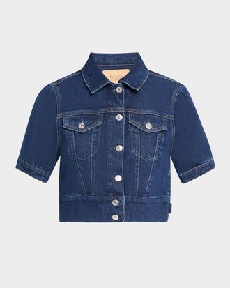 Paige Kendra Short-Sleeve Denim Jacket