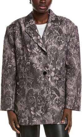 Ganni Rippled Jacquard Oversized Blazer