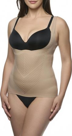 TC Fine Intimates Iconic Core Open-Bust Shaping Cami In Stucco