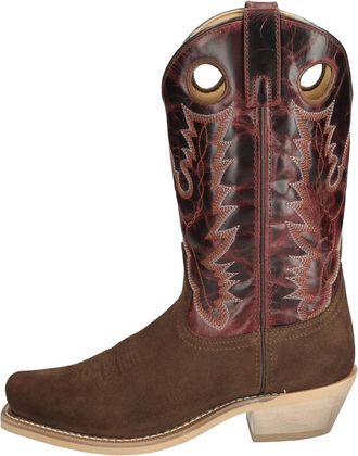 Smoky Mountain Boots Mens Santa Fe Brown/Burgundy Crackle Leather Western Boot