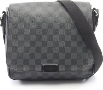 Louis Vuitton Black Pvc Coated Canvas Leather Handbag Shoulder Bag (Pre-Owned)