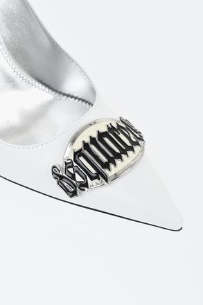 Dsquared2 Leather Pumps with Maxi Metal Logo Plate 10cm Dsquared2