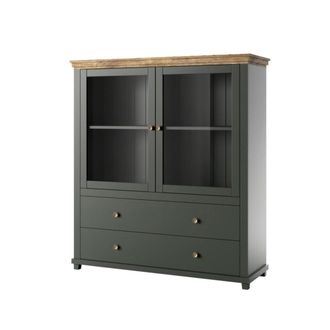 Petits Meubles Vajillero 2 puertas y 2 cajones estratificado Verde marr&oacute;n