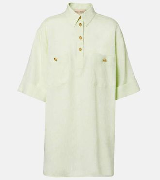 Valentino Oversized linen polo shirt