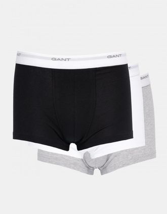 GANT Mens GANT 3-Pack Mens Core Trunks with Logo Waistband - 111 Black/White - Size: 35/34/32