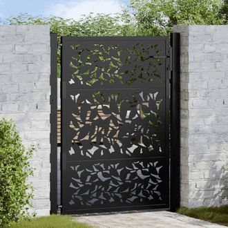 vidaXL Puerta De Jard&iacute;n Dise&ntilde;o De Hoja De Acero Negra 105x130 Cm Vidaxl