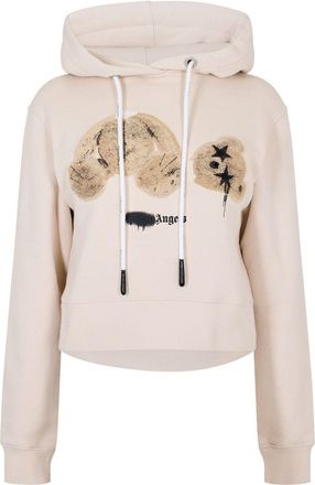 Palm Angels Womens Pa Bear Hoody in Gray Brown - Beige - Size 14 UK