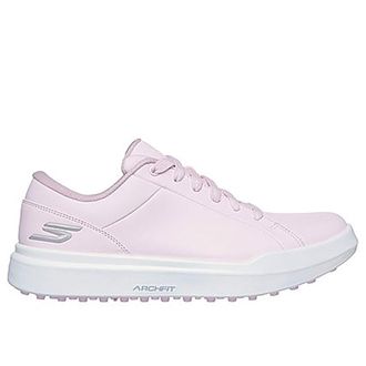Skechers Womens Drive 6 Arch Leather Relaxed Fit Waterproof Golf Shoe Sneaker, Pink, 9