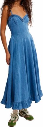 Free People Another Season Midi Dress In Boardwalk Blue