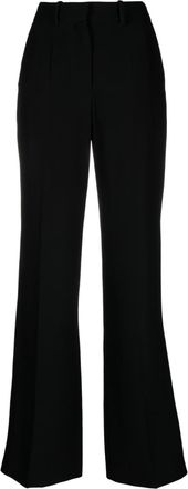 Joseph Morissey flared track pants - women - Viscose/Acetate/Viscose/Wool - 38 - Black