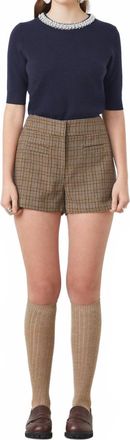 Suncoo Short Sleeve Sweater In Navy