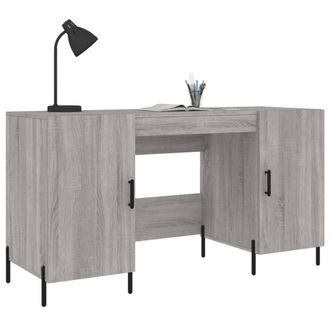 Berkfield Home Elegant Desk Grey Sonoma 140x50x75 cm Engineered Wood | Size: 140 x 50 x 75 cm