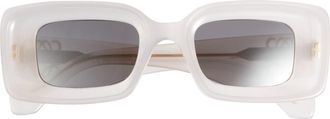 Loewe Chunky Anagram 46mm Rectangular Sunglasses in Ivory /Smoke Mirror at Nordstrom