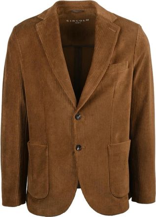 Circolo 1901 Chocolate Brown Velvet Blazer With Tailored Fit And Notch Lapels