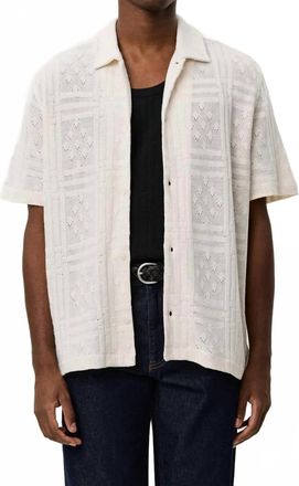 Les Deux Hector Pointelle Short Sleeve Shirt In Eggnog White