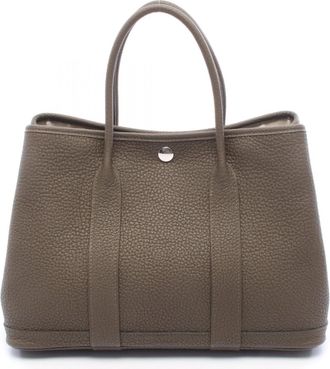 Herm&egrave;s Gray Negonda Leather Leather Handbag Tote Bag (Pre-Owned)