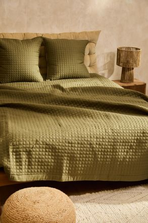 Calma House Colcha color verde 180x260 para Cama de 90