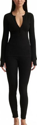 Skin Jolene Henley Top In Black