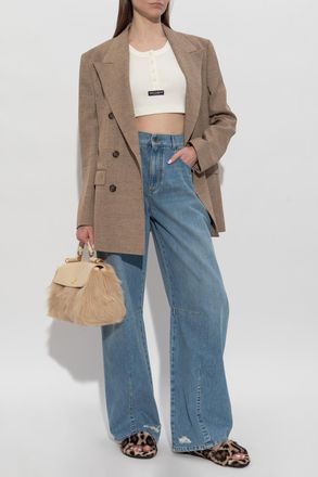 Dolce & Gabbana Short Sleeveless Top, Womens, Cream