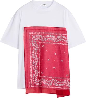 Lanvin T-shirt met bandana vlak - Wit