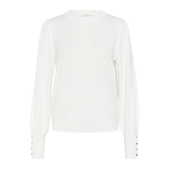 Kaffe Ronde Hals Gebreide Trui Pullover Sweater - Dames - Ronde hals truien - Wit - 2XL - Nylon - Truien & Vesten