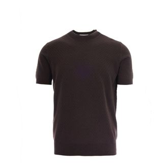 Paolo Pecora Round-neck Knitwear, male, Brown, Size: 2XL Round-neck Knitwear