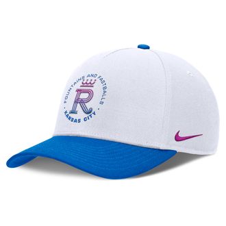 Nike Kansas City Royals City Connect Rise Nike Mens Dri-FIT MLB A-Frame Adjustable Hat in White | NB460HOUROY-NLH