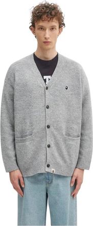A Bathing Ape One Point Cardigan - Heren - Vesten - Grijs - XL - Polyester - Truien & Vesten