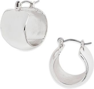 Nordstrom Wide Huggie Hoop Earrings in Silver at Nordstrom