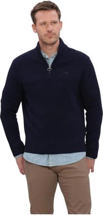 Barbour Newtown Half Zip Knitted Jumper - Heren - Coltruien - Blauw - L - Wol - Truien & Vesten