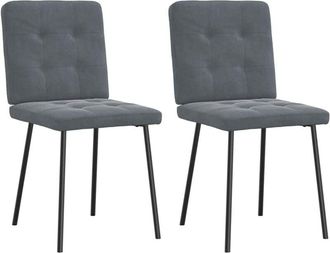 vidaXL Sillas de comedor 2 unidades terciopelo gris oscuro vidaXL